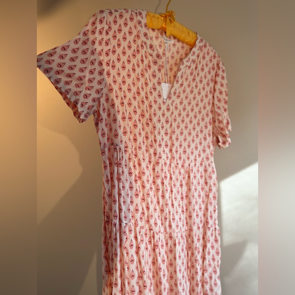 Beach coverup, never worn, size M, peachy pink with paisley style pattern.